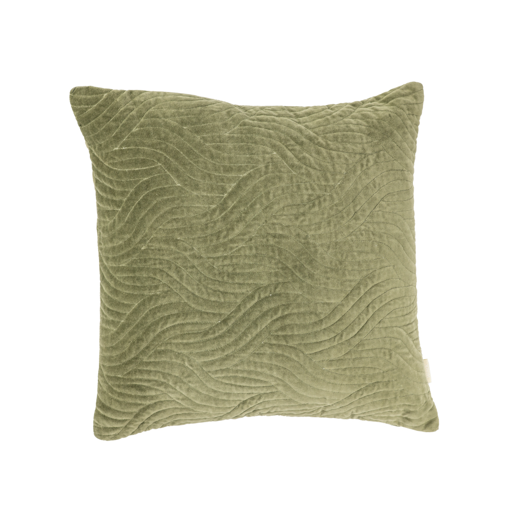 Sierkussen Curve velours eucalyptus 50x50 cm