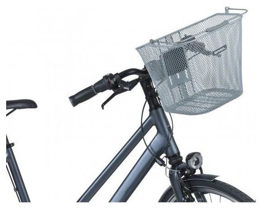 BASIL Bremen Kf 14 Litre Panier À Vélo 26 x 35 x 29 Cm - Argent (Sans Support)