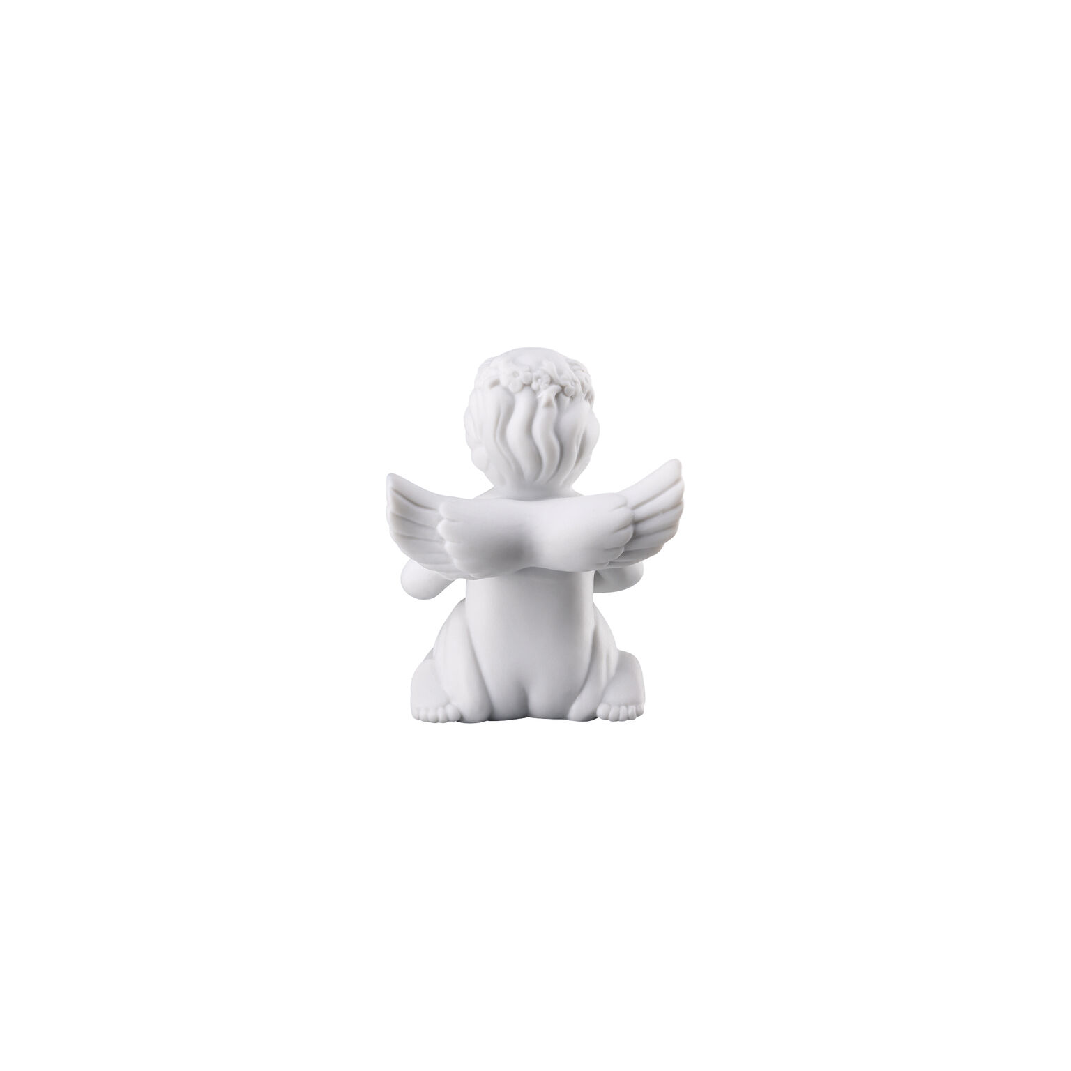 Angels Weiss matt Engel mit Blumenkranz
