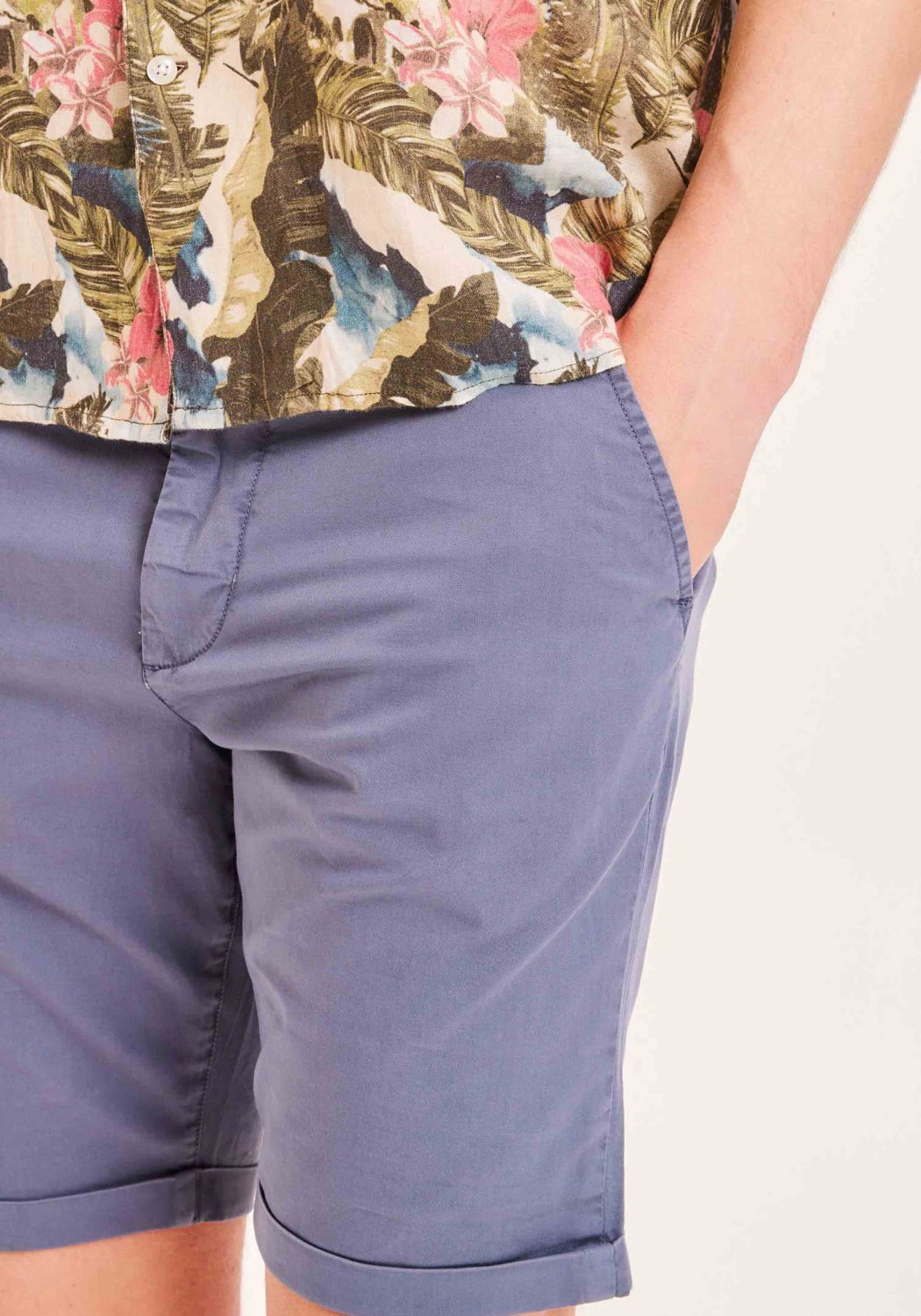 Knowledge Cotton Apparel Chino-Shorts Chuck Regular Poplin Vintage Indigo