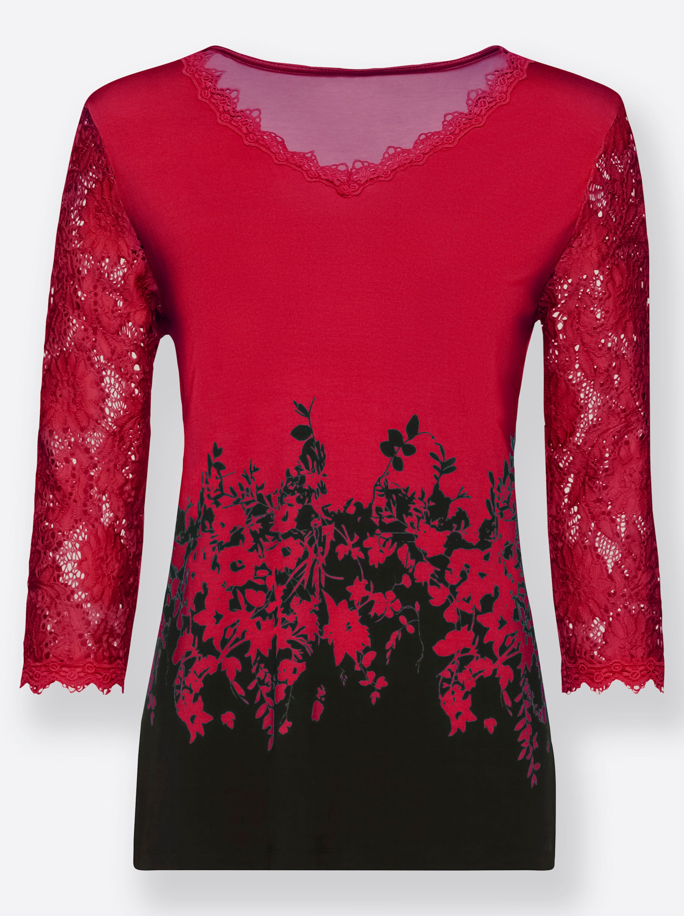 Print-Shirt in rot-bedruckt