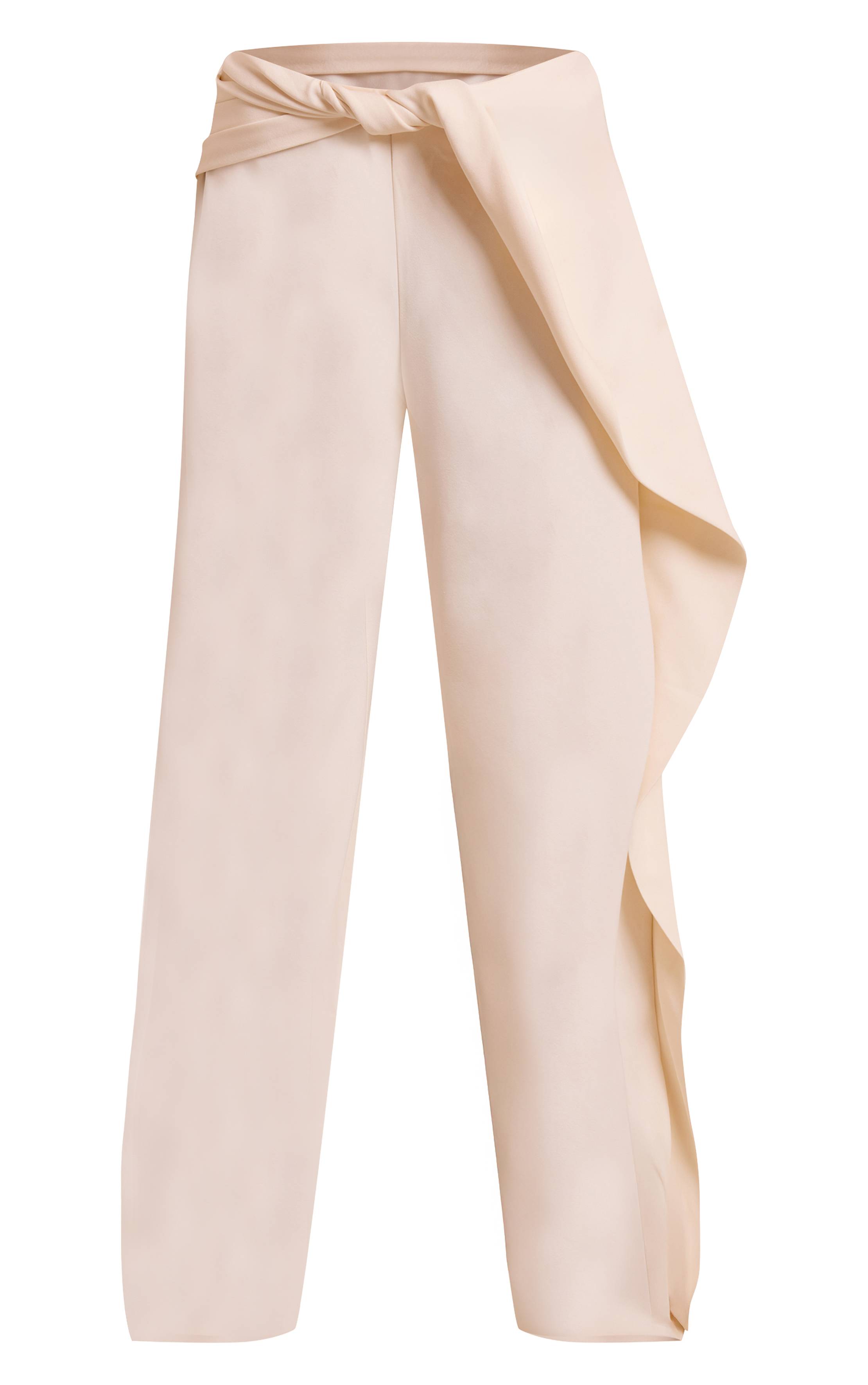 Crème Pantalon À Détail Torsadé