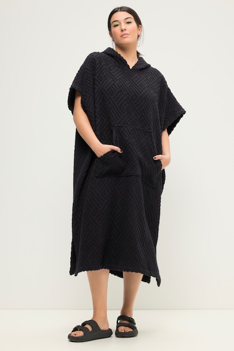 Badeponcho, Boxy Shape, Frottee, Kapuze