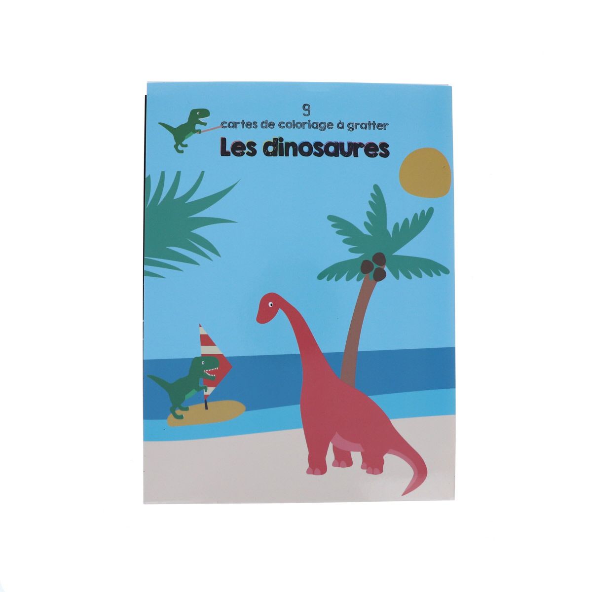 Lot de 9 cartes de coloriages à gratter dinosaures Mercredi et Patati