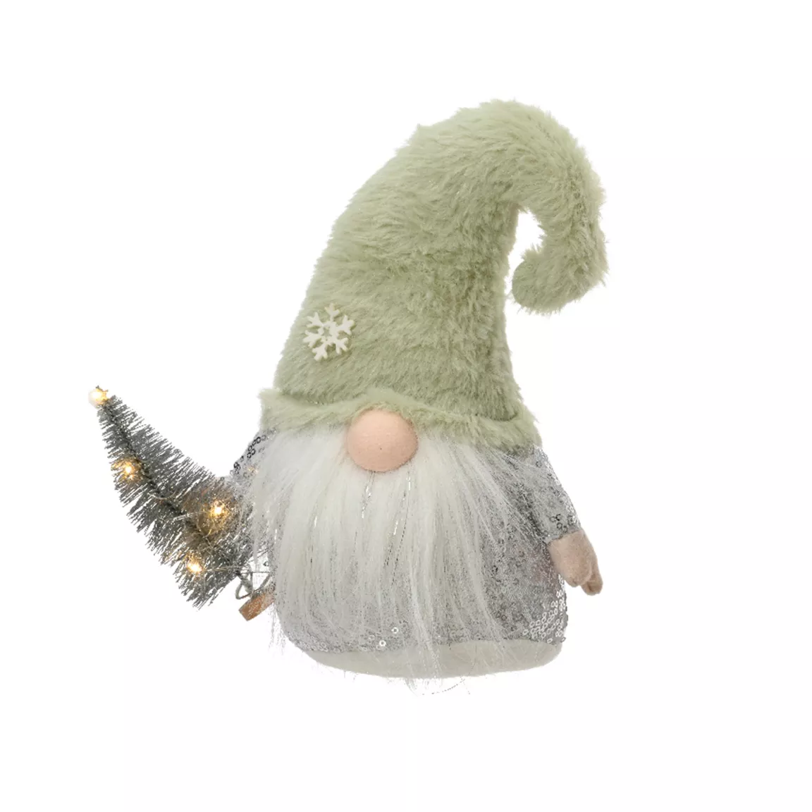 Lutin de Noël lumineux 5 LED (H23 cm) Igor Bonnet vert