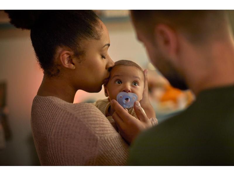 PHILIPS AVENT Nuggi Curved Soothie 0-6 Mt. Beruhigungssauger inkl. Sterilisationsbox