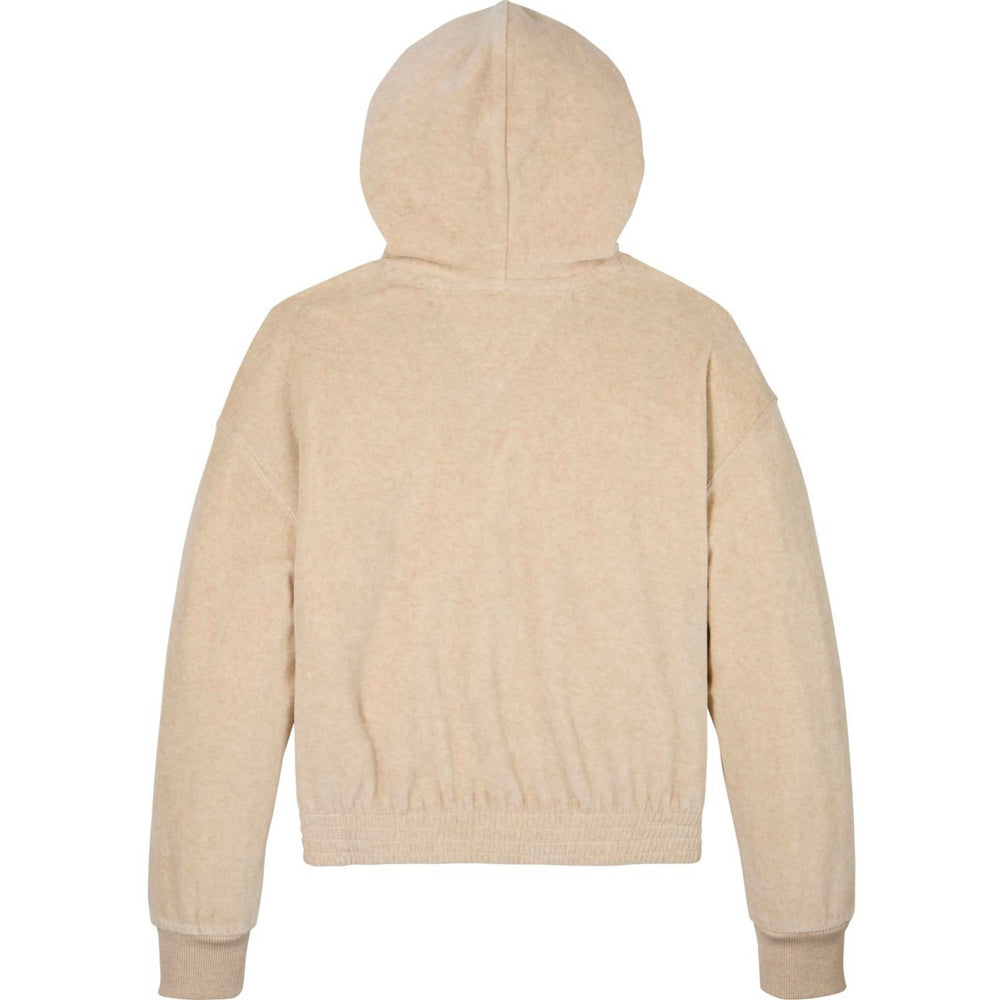Køb Tommy Hilfiger Heathered Oat Script Velour Hoodie