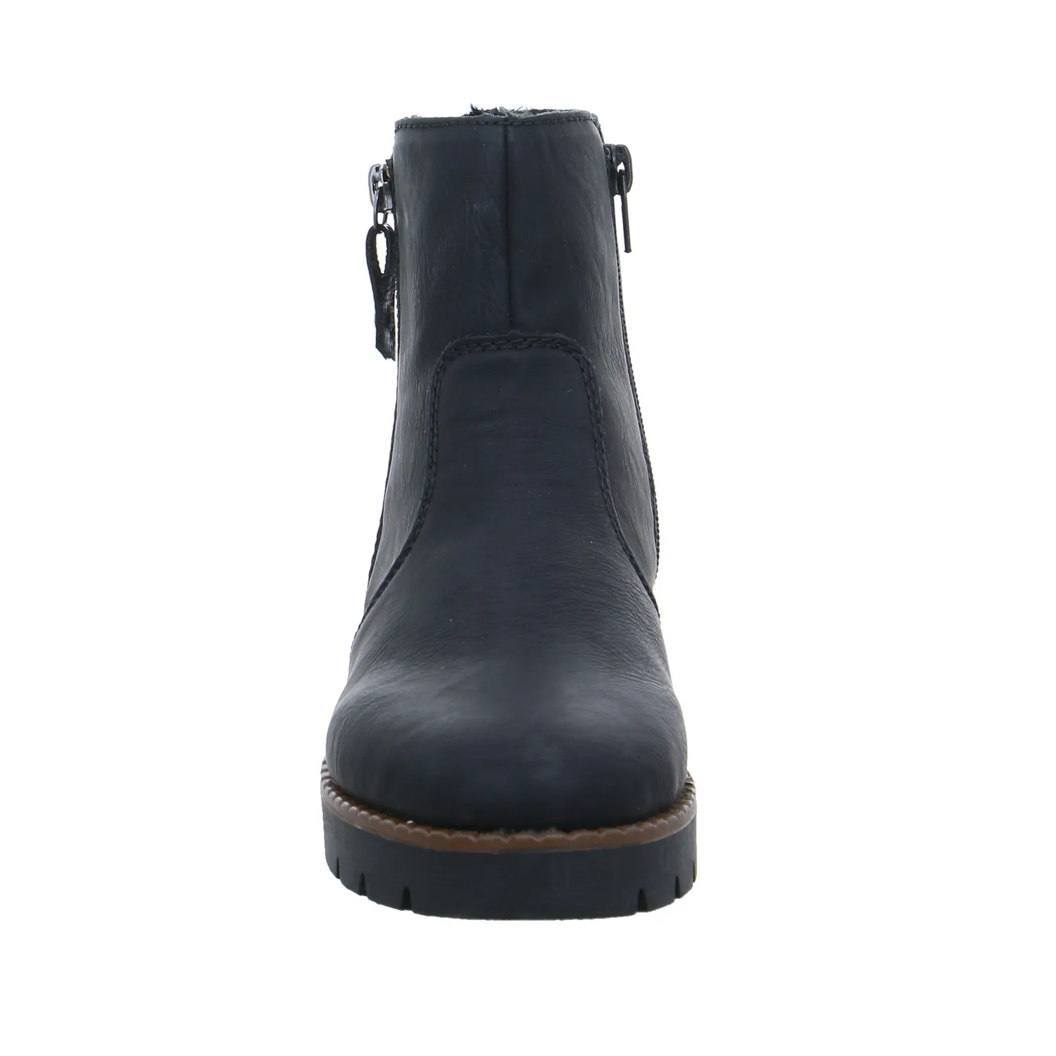 RIEKER Comfort-Stiefelette Schwarz Lederimitat  mit Wechselfussbett