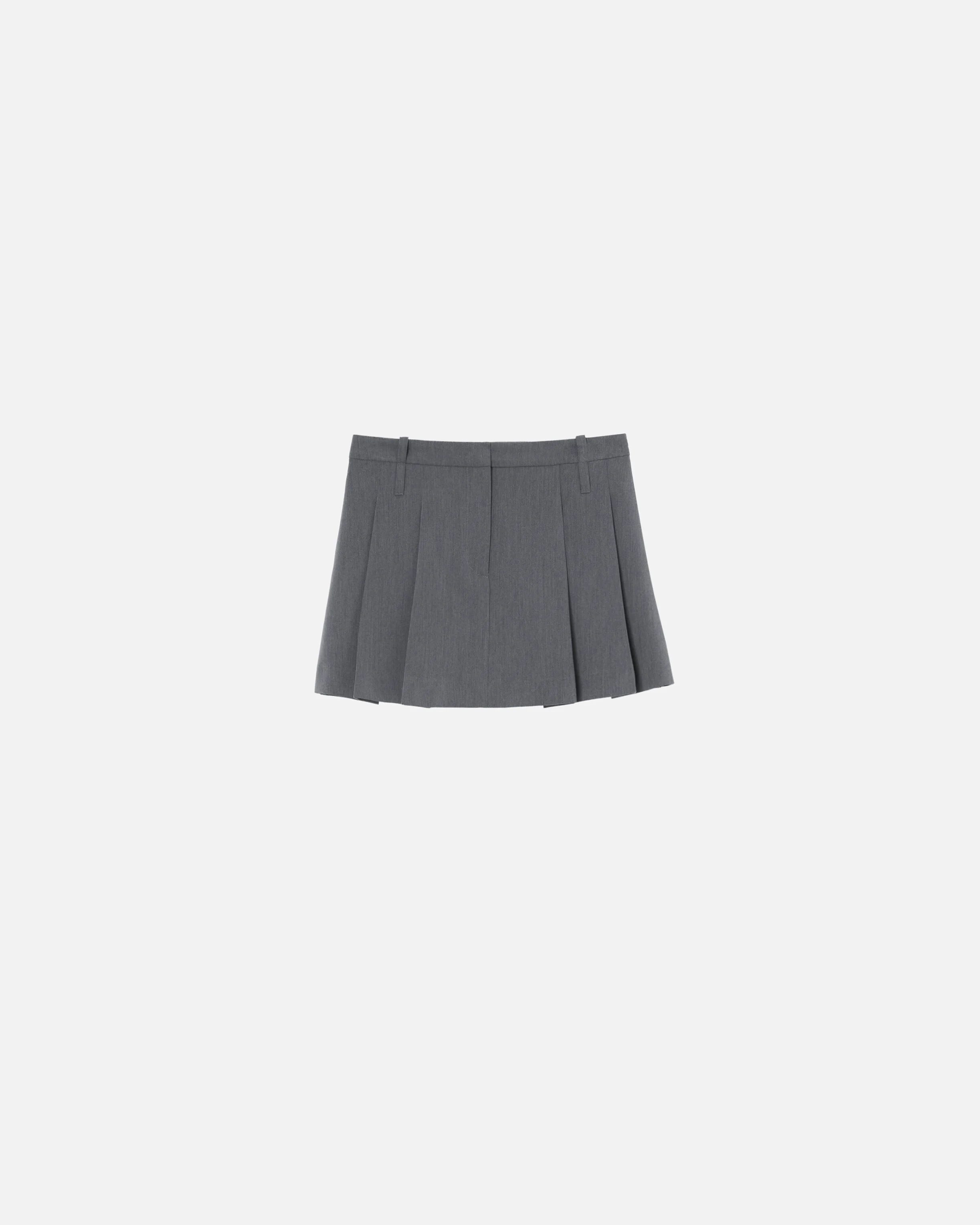 Mini-jupe plissée à poches | Gris