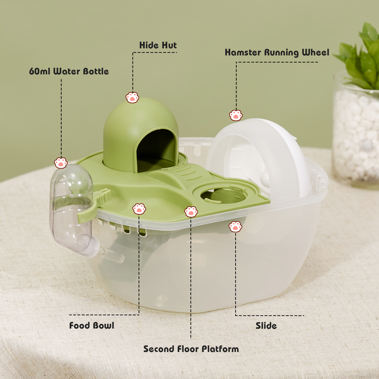 Nobleza - Gaiola de Transporte para Pequenos Animais, Gaiola Portátil para Hamster, Recipiente para Transporte de Coelhos, Transportadora para Animais de Estimação com Grades de Ventilação, Alça Confortável (C27*L20,5*A17CM)