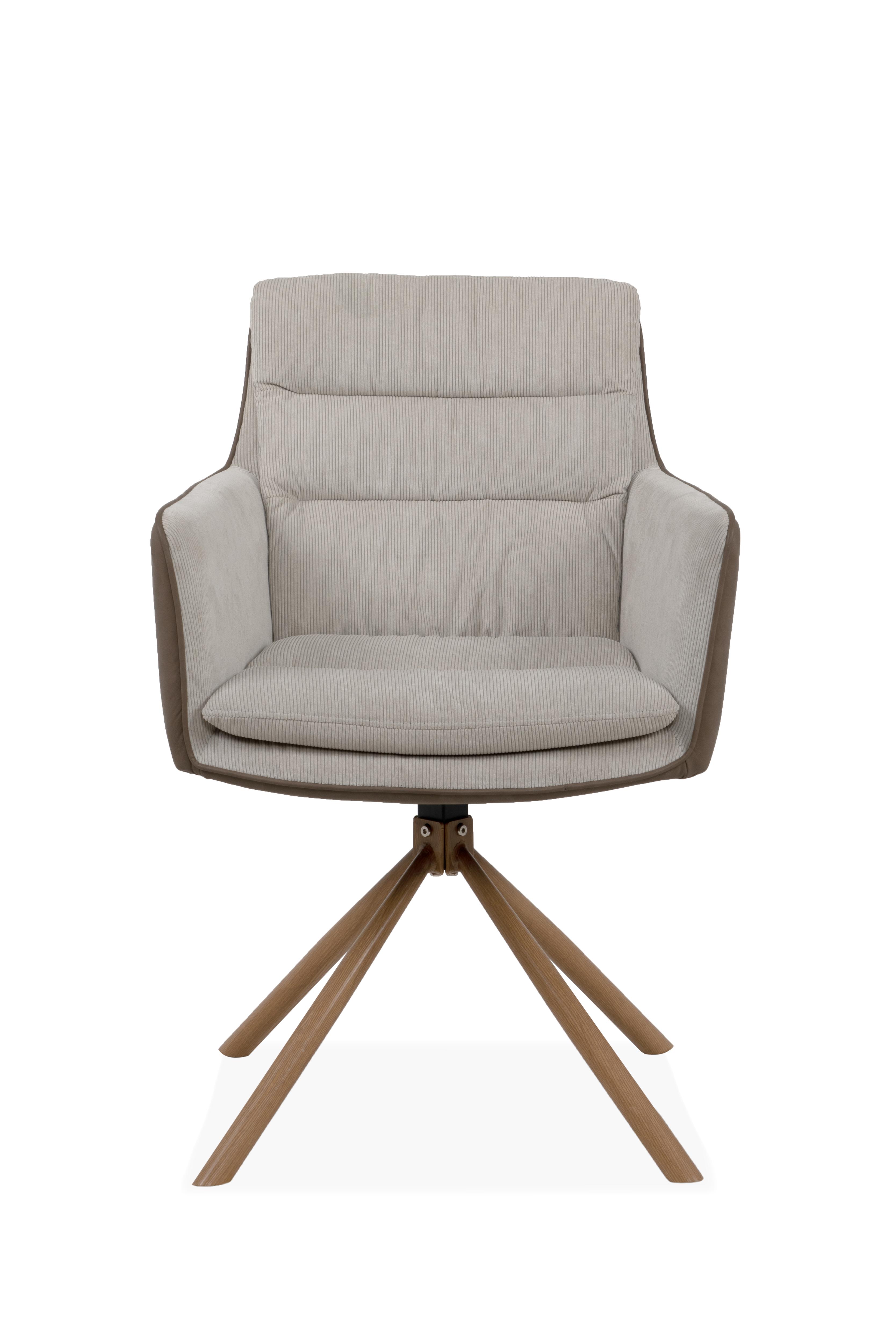 LOGAN FAUTEUIL BEIGE MARRON BOIS