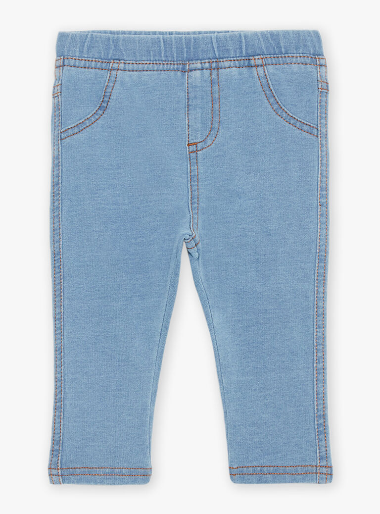 Pantalon en knit denim bleu clair