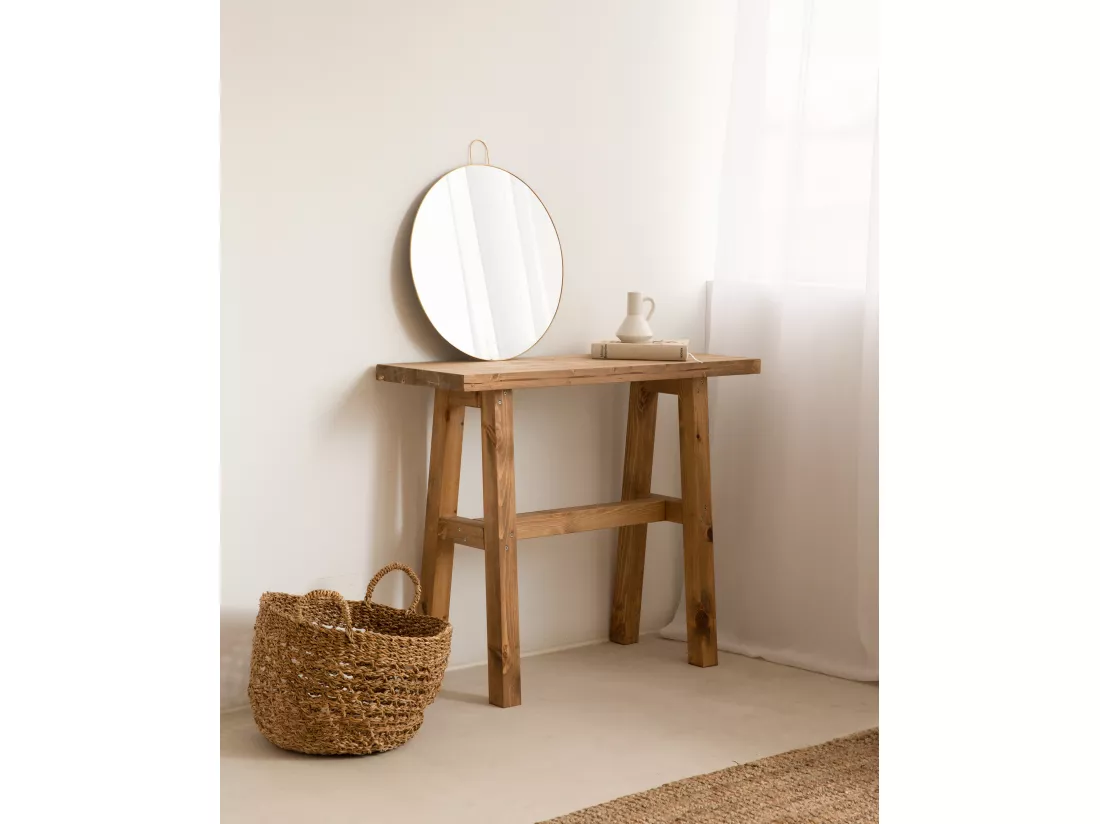 Console en bois de sapin vieilli 100x80cm - BATÁN - DECOWOOD