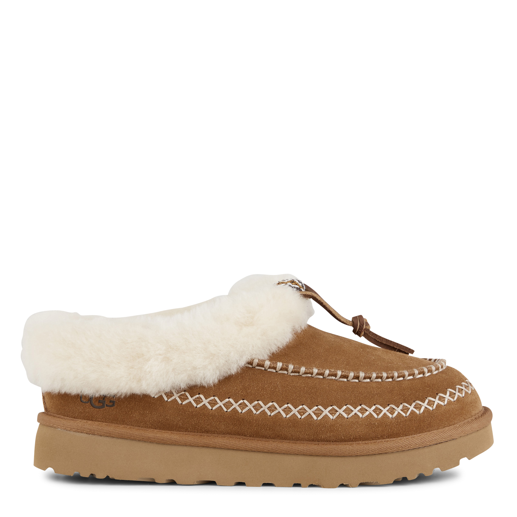TASMAN ALPINE - Chaussons effet cuir velours et fourrure | Marron