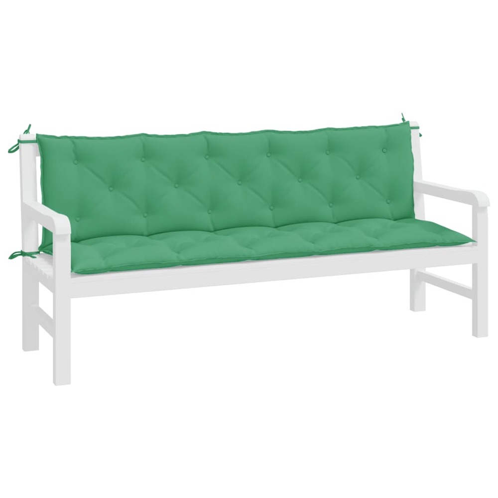 Coussins de banc de jardin 2 pcs vert 180x50x7 cm tissu oxford