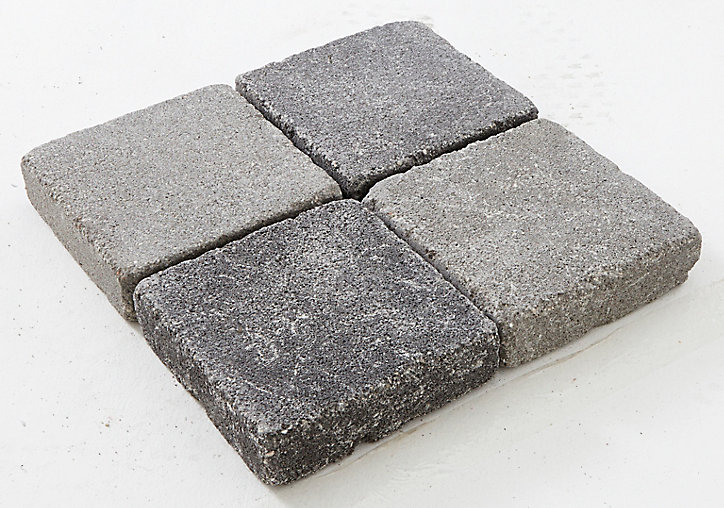 Pavé Blooma Antinéa nuancé gris 18,5 x 18,5 cm, ép.5 cm