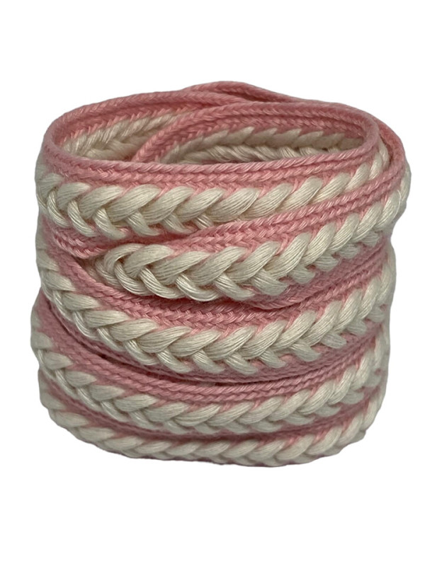 Lacets plats épis rose et beige - 120 cm