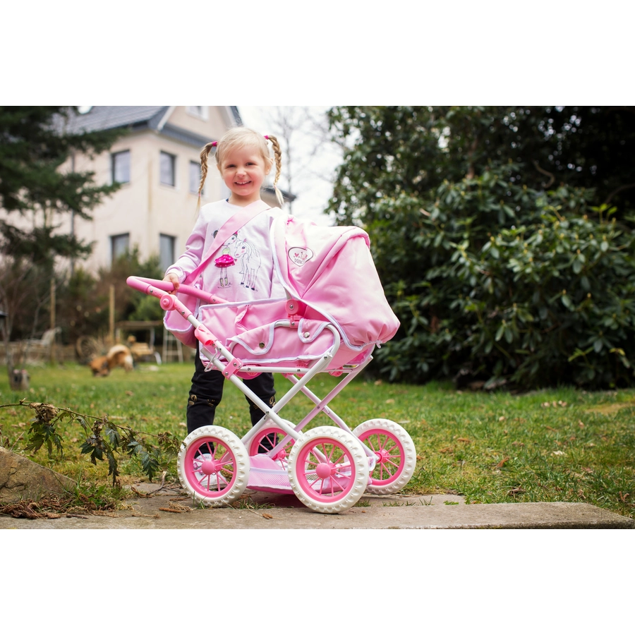 knorr toys® Puppenwagen Ruby - Princess white rose rosa