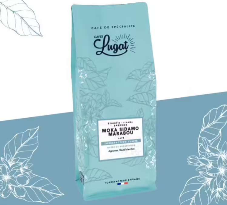 1kg Café en grain Ethiopie Moka Sidamo Marabou - CAFES LUGAT