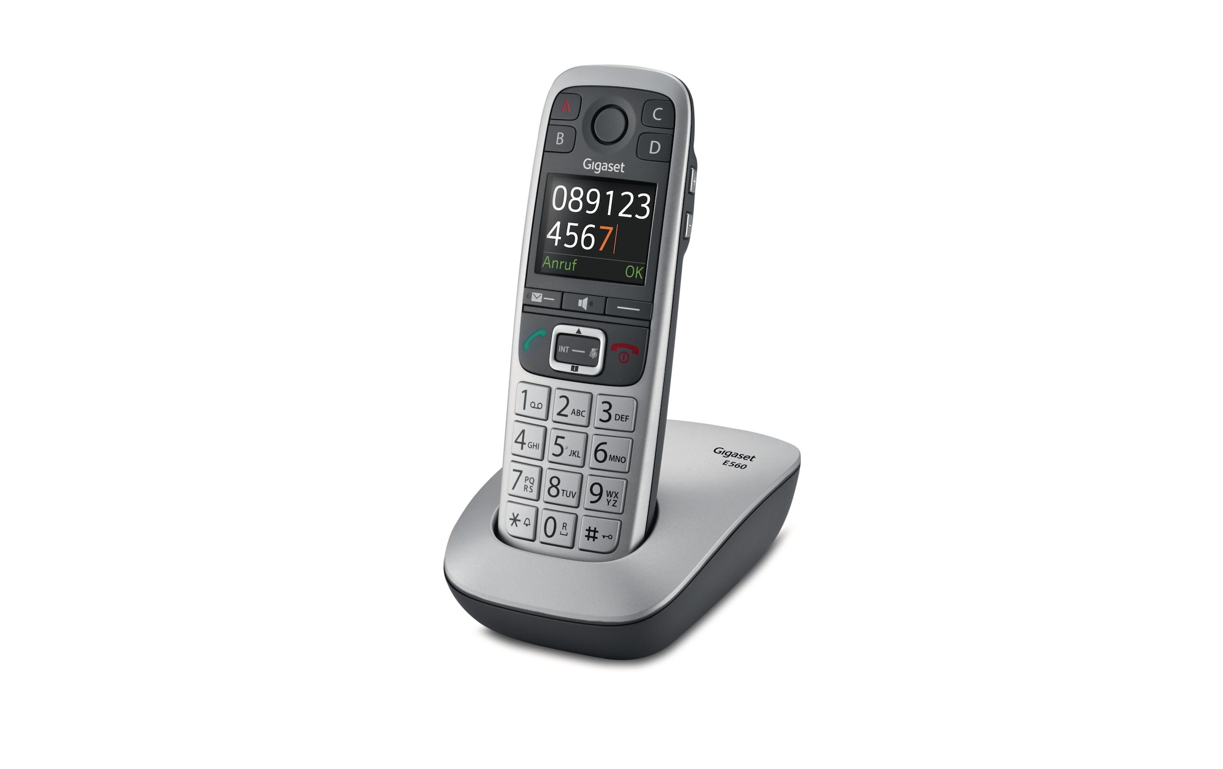 Gigaset Schnurloses DECT-Telefon »E560 Silberfarben Schwarz« ( )
