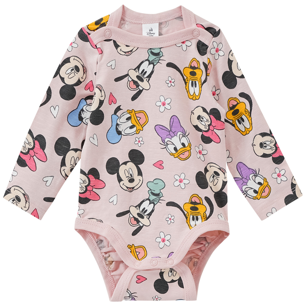 Topomini Disney Langarmbody mit Allover-Print hellrosa