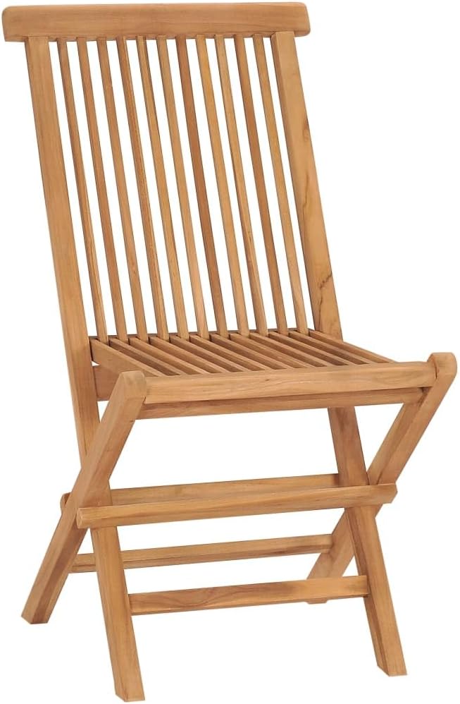3-TLG. Garten-Essgruppe aus massivem Teakholz, klappbar, für Terrasse, Balkon, Garten, 60x75 cm, Robustes Outdoor-Möbelset