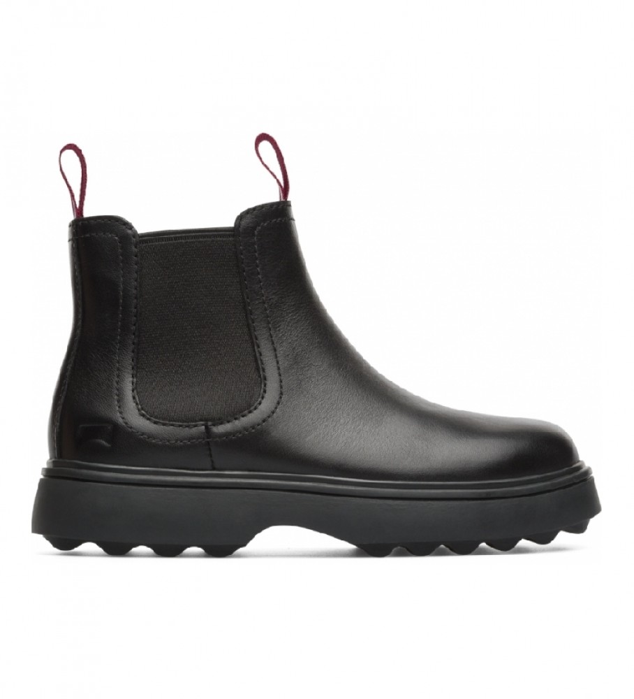Botas de tornozelo de couro preto Camper North Kids