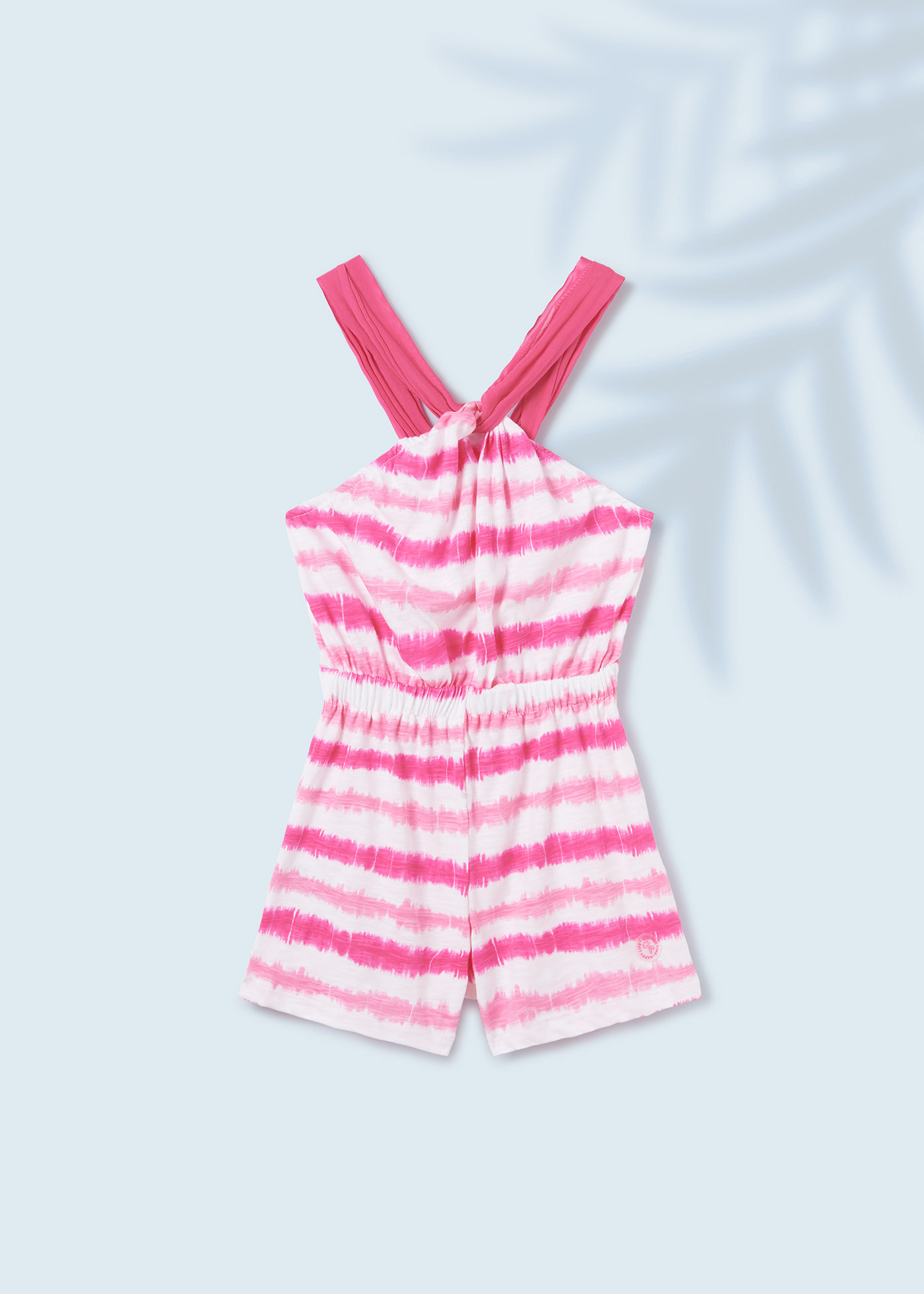 Macacão curto com estampa tie-dye para meninas