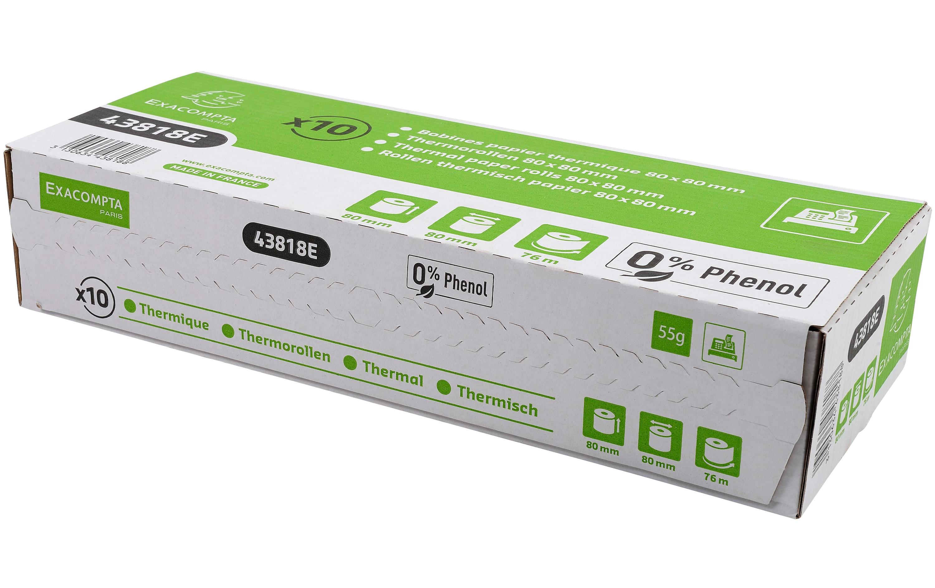 Thermo-Papierrolle 80 x 80 x 12 mm, 76 m, 10 StückAdditionsrollen
