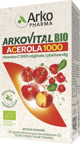 Arkopharma Arkovital Acérola 1000 Bio 30 Comprimés À Croquer