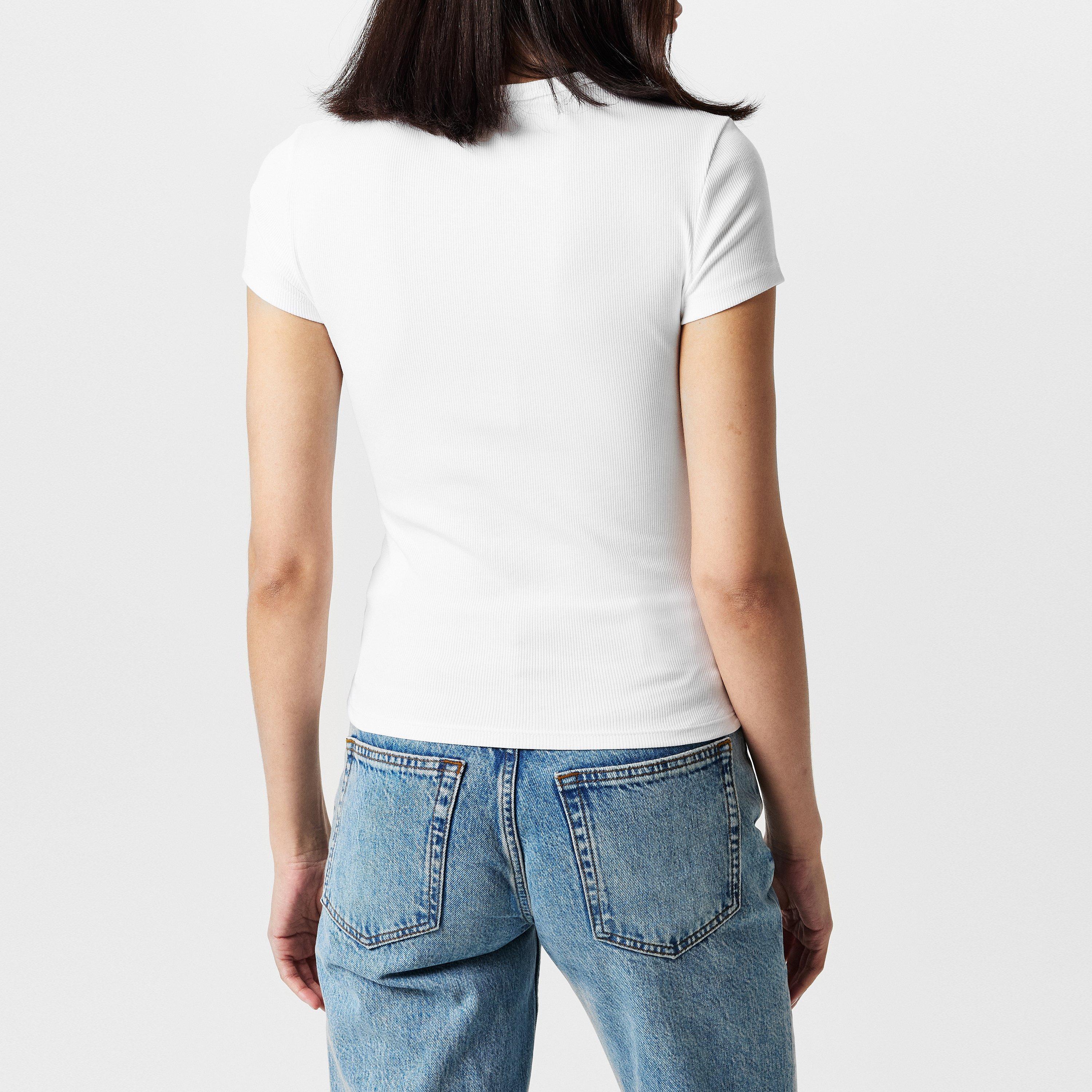Tommy Jeans Short Sleeve Logo Ribbed T Shirt