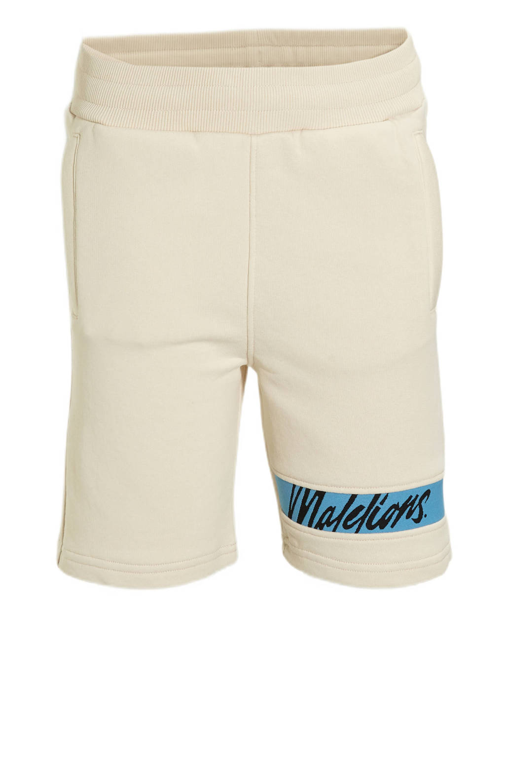 Malelions regular fit sweatshort Captain met logo beige