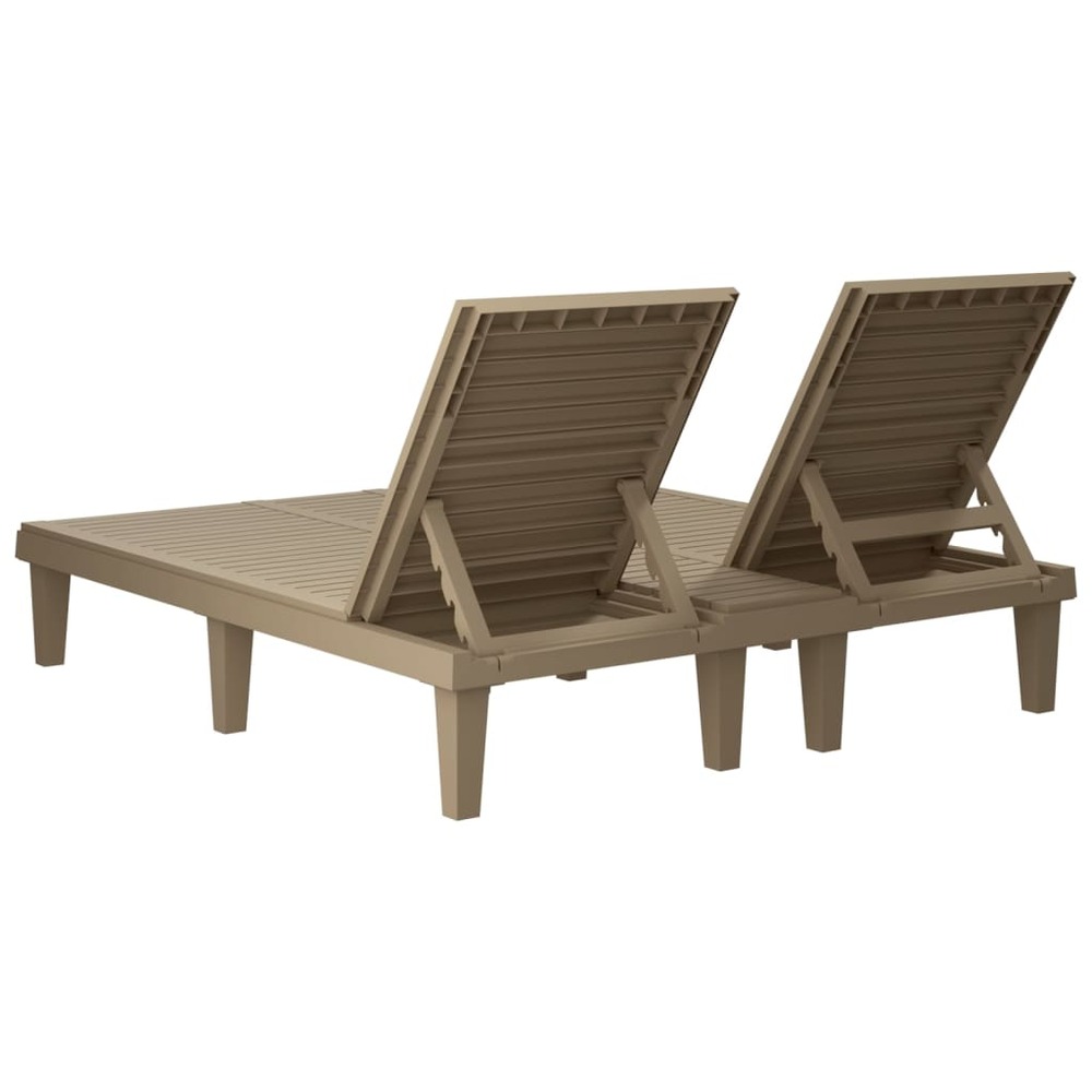 Chaise longue double marron clair 155x138x83 cm polypropylène