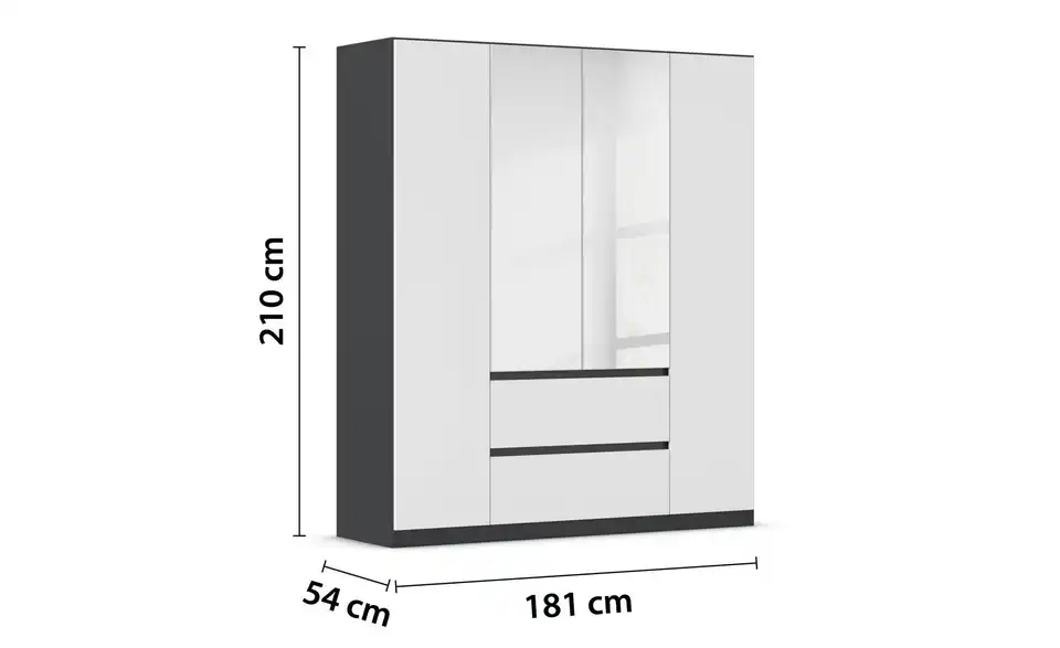 Drehtürenschrank Mainz 181 cm 4 Stück
