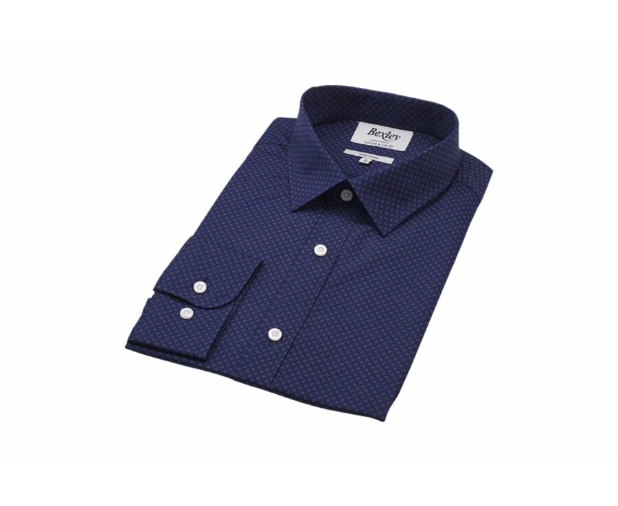 Chemise marine imprimée à motif rouge - PHILBERT