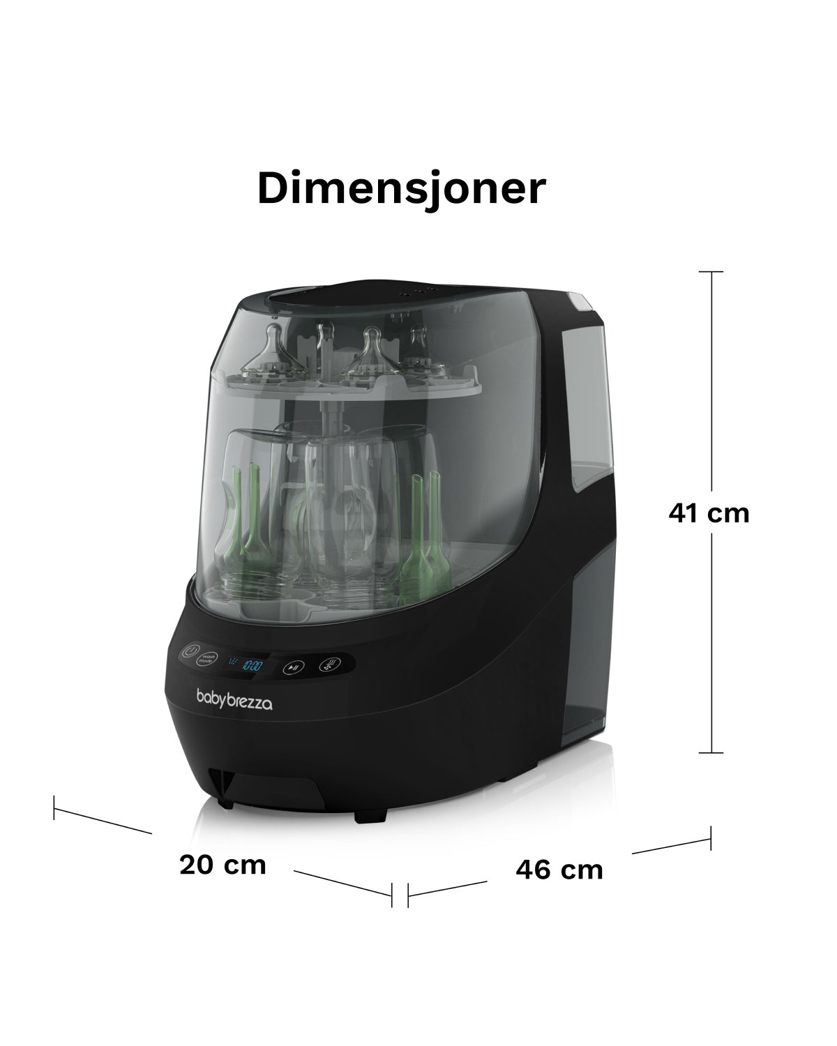 Baby Brezza Bottle Washer Pro | “Vaskemaskin” og Sterilisator med Tørk – Ingen forvask!