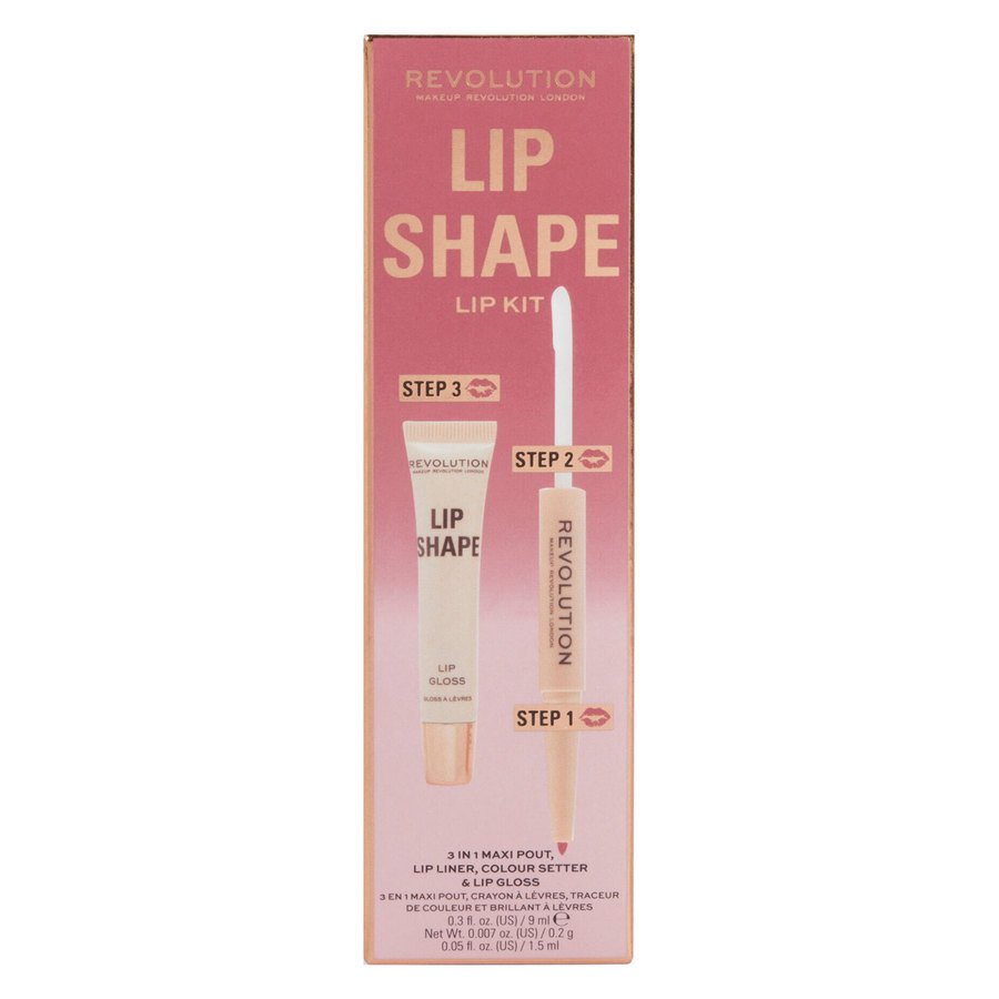 Makeup Revolution Lip Shape Lift Kit Rose Pink 3pcs
