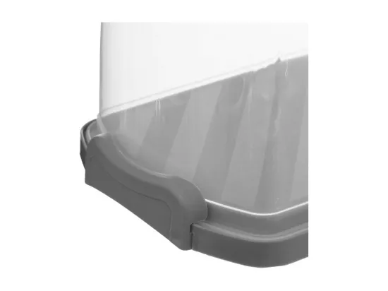 Boîte à cake en plastique - Gris/Transparent - L 36 x P 13,3 cm