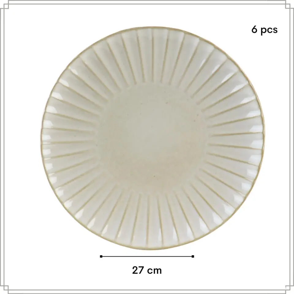 OTIX Diner Bordenset 6 Persoons 27cm Wit Keramiek SOLIS