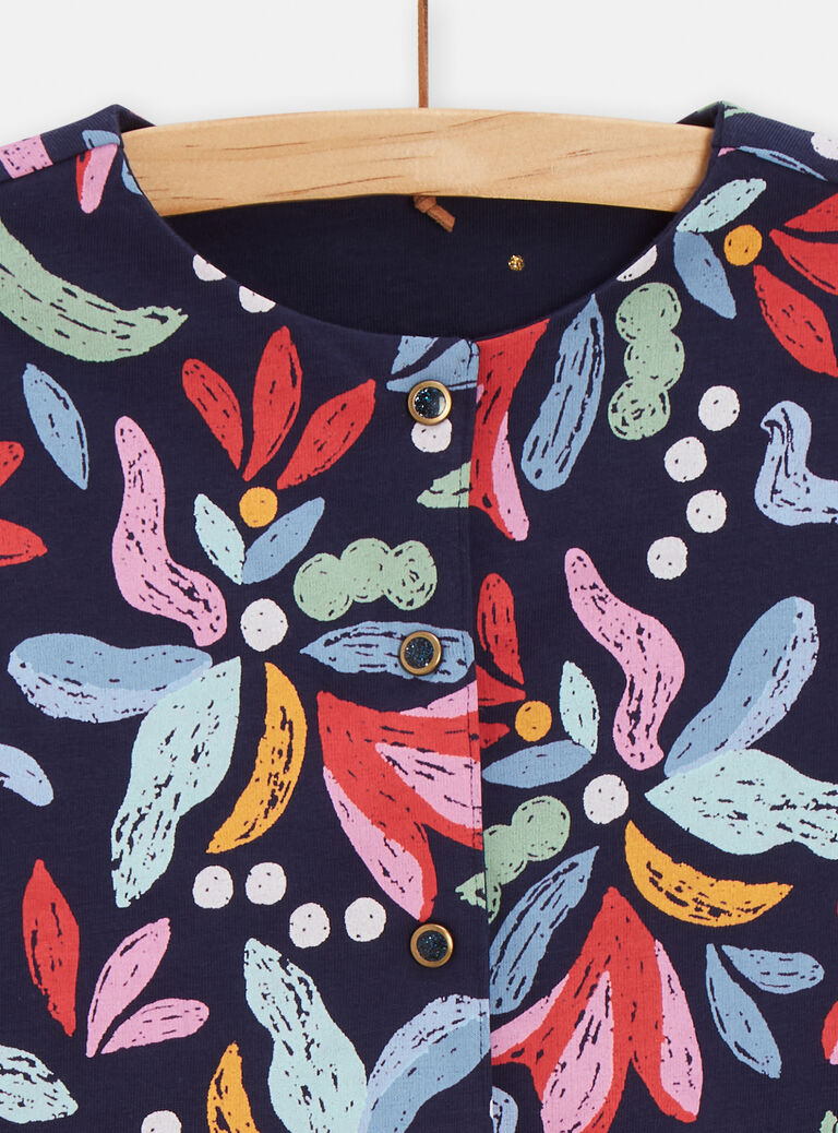 Cardigan réversible bleu foncé pour fille