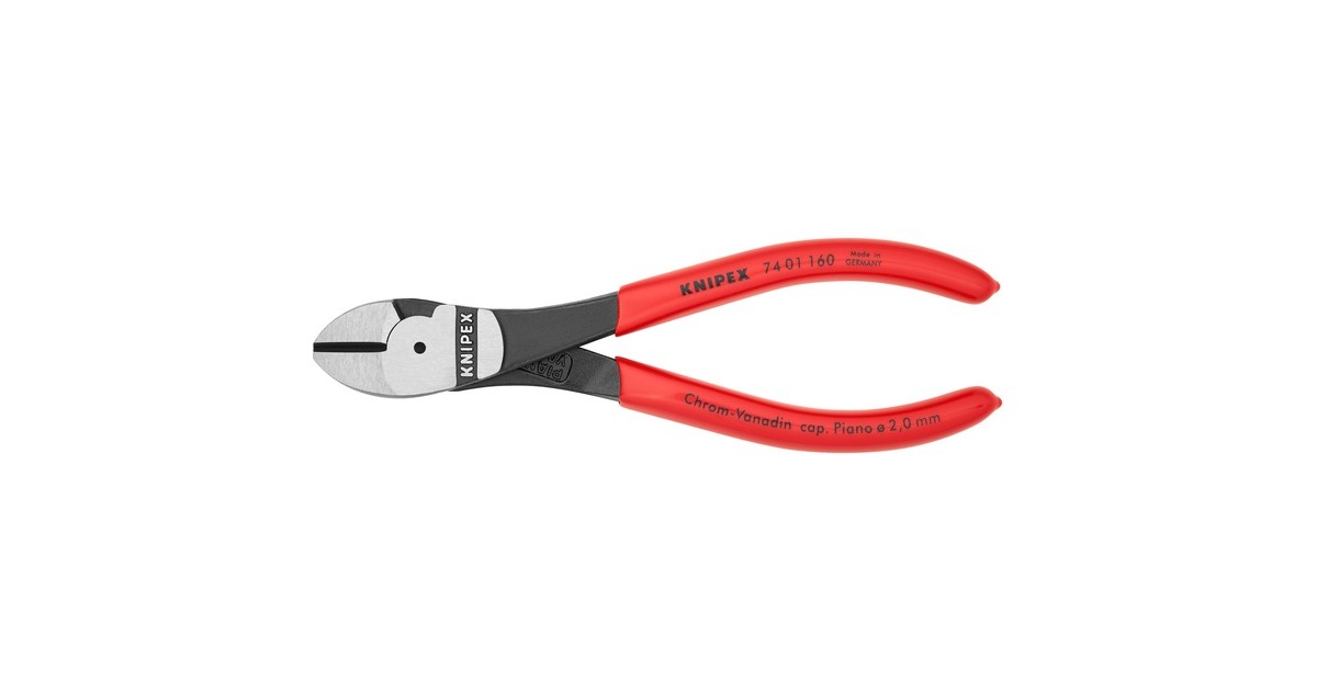 KNIPEXKracht-zijsnijtang 74 01 160 kniptang  (Rood)