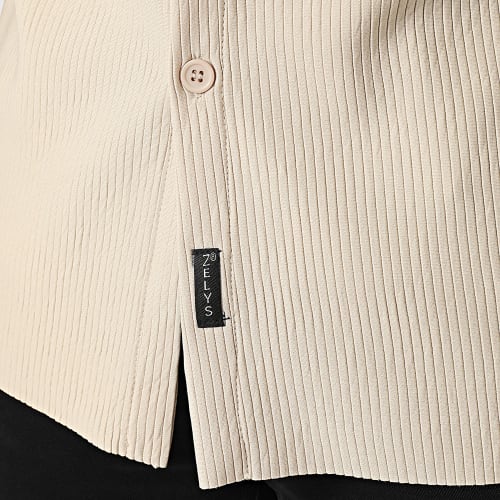 Chemise Manches Courtes Beige