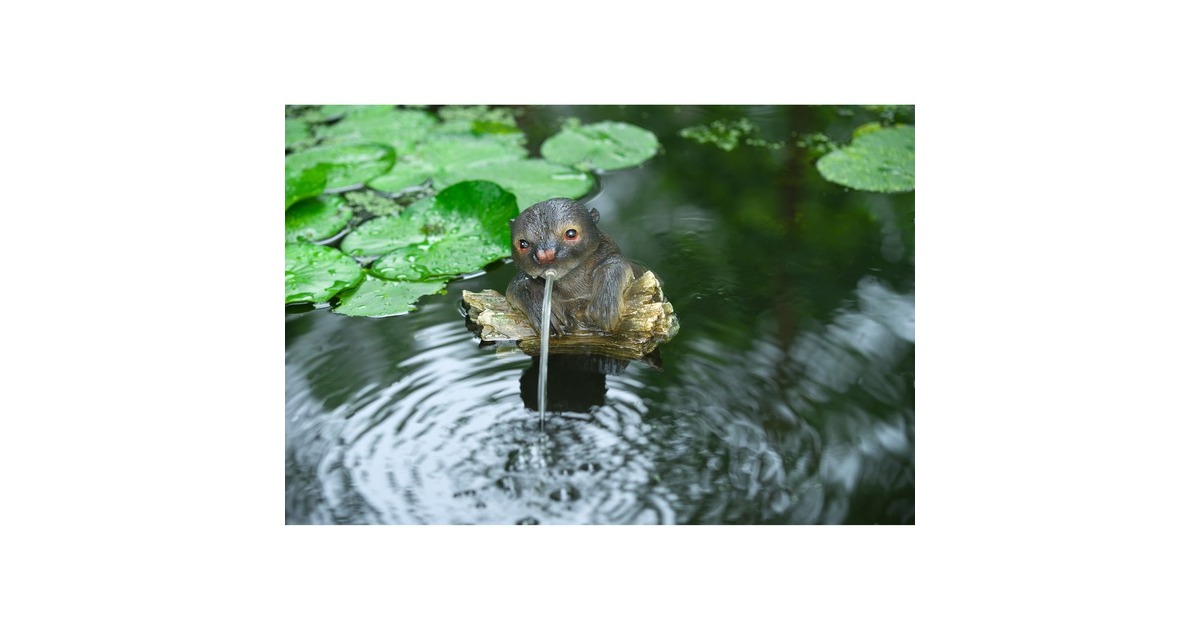 UbbinkDrijvende spuitfiguur Otter op Boomstam waterornament