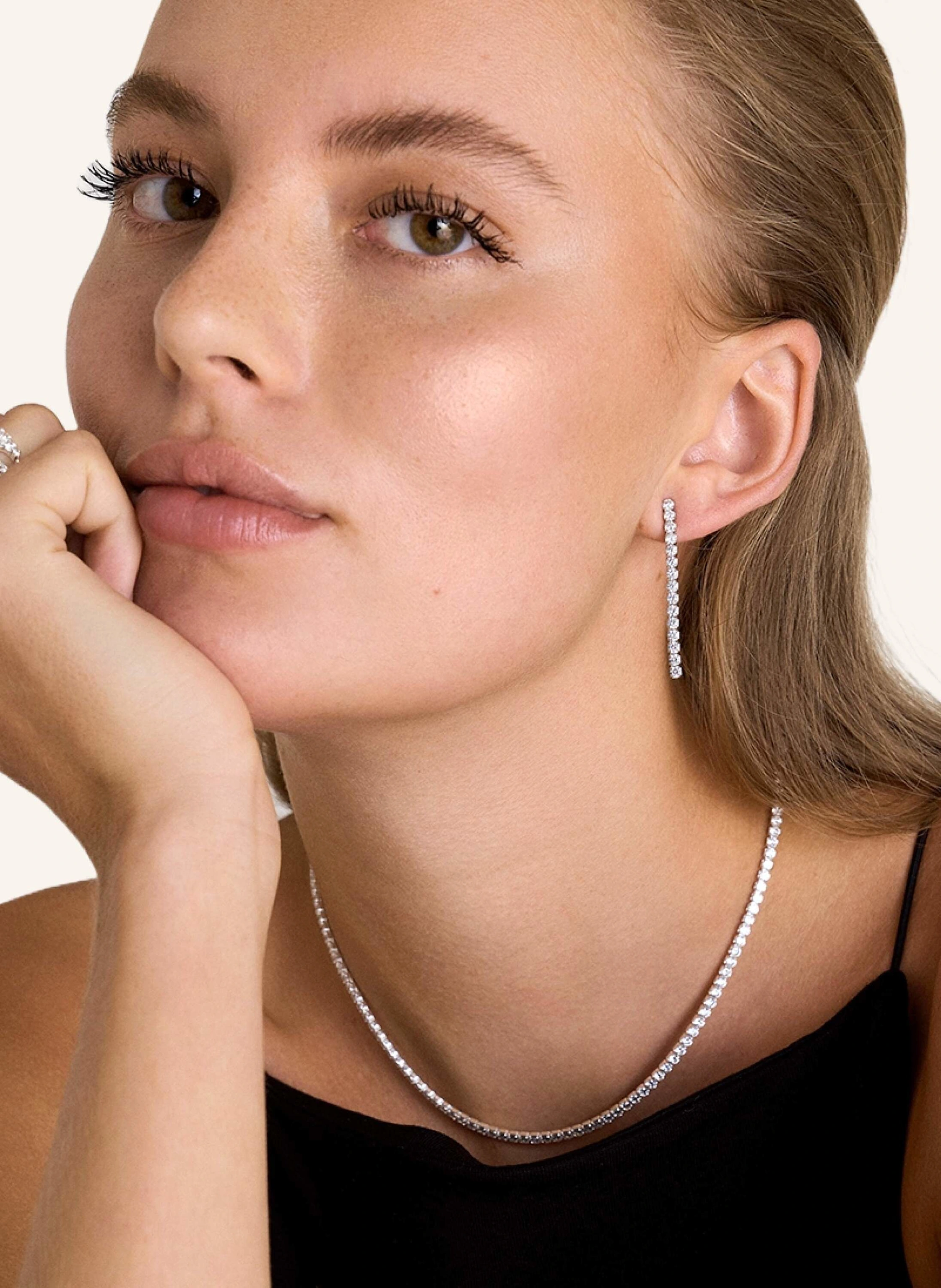 OHH LUILU Ohrhänger TENNIS EARRINGS WHITE by GLAMBOU