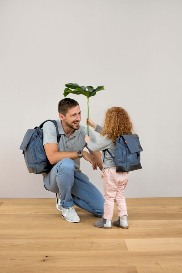 Lässig Vintage Little One & Me Backpack Small reflective navy