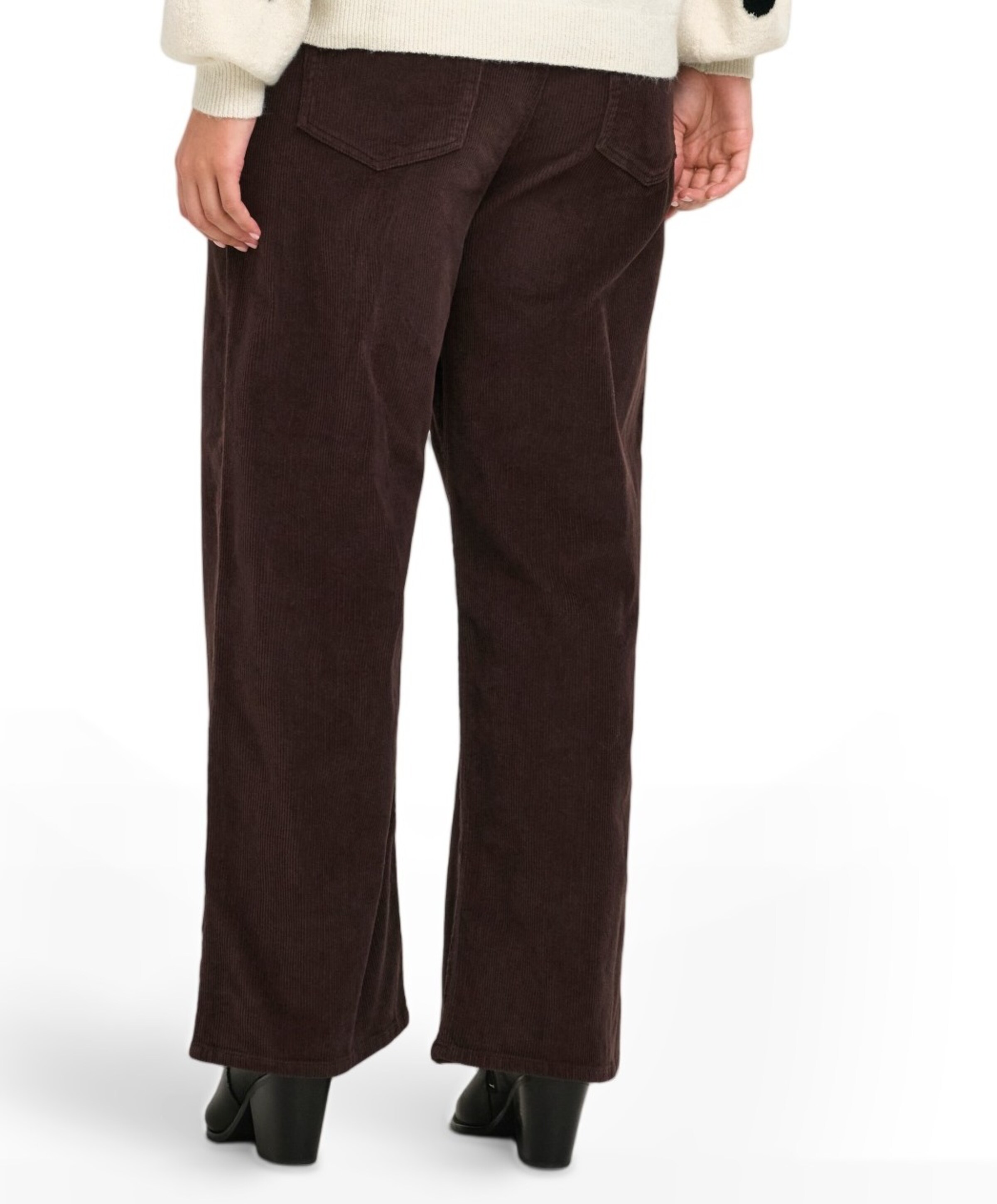 Only Carmakoma CARHOPE GLOBAL EX HW WIDE CORD PNT dames broek bruin