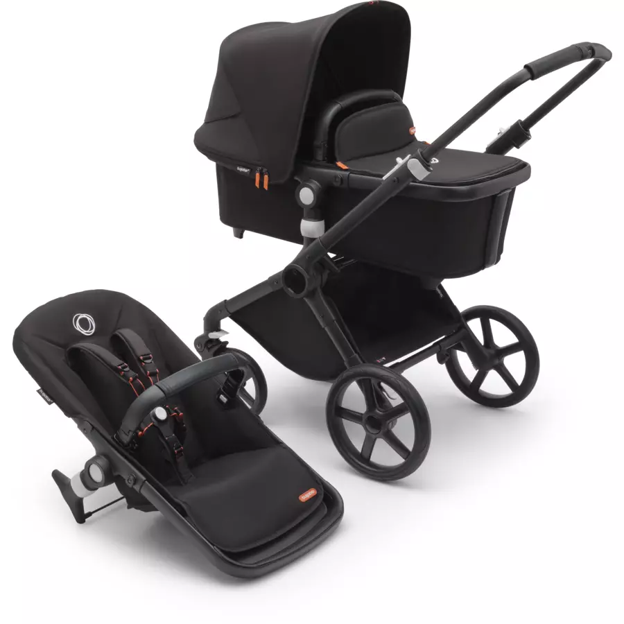 bugaboo Kinderwagen Fox Cub mit Liegeaufsatz und Sitz BlackMidnight Black