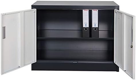 Jet-Line | Büroschrank | Aktenschrank |Saratow | 2-Farbig | Werkzeugschrank |Lager | Büro | Werkstatt |Schrank | Masse: 90 x 68 x 40 cm | Mehrzweckschrank | Abschließbar |Aufbewahrungsschrank BY0274520