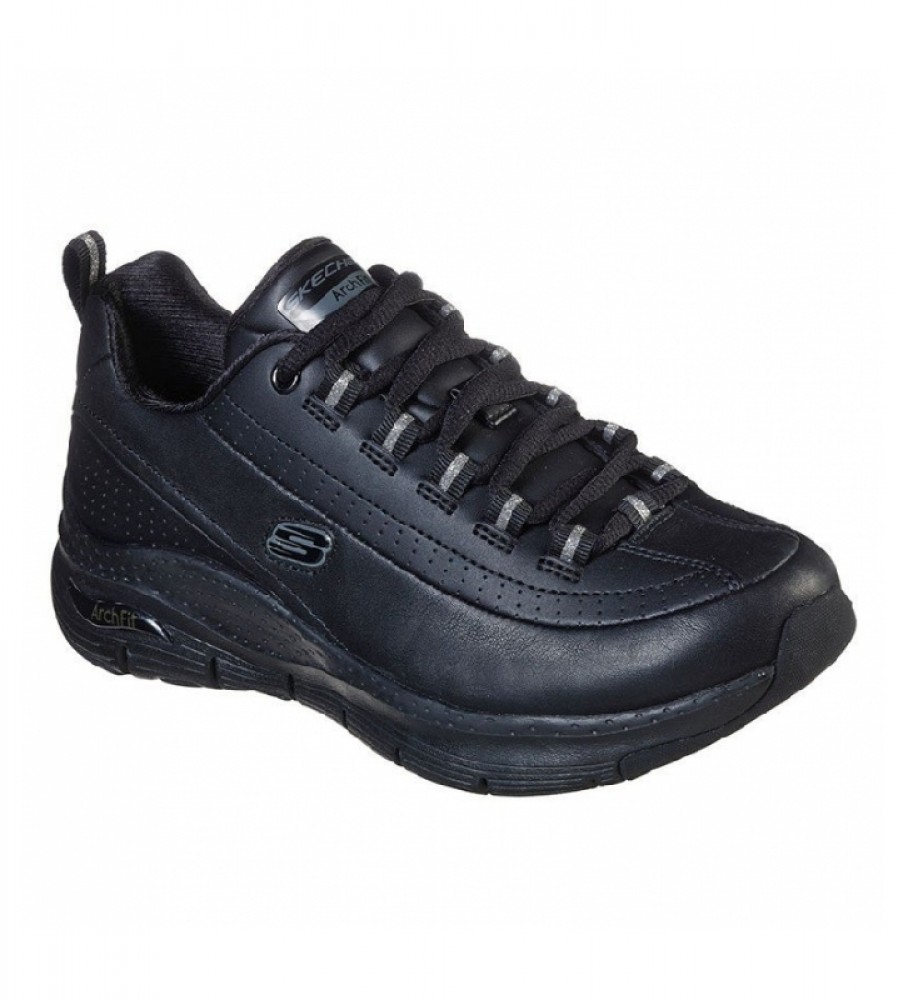 Tênis Skechers Arch Fit Citi Drive de couro, preto