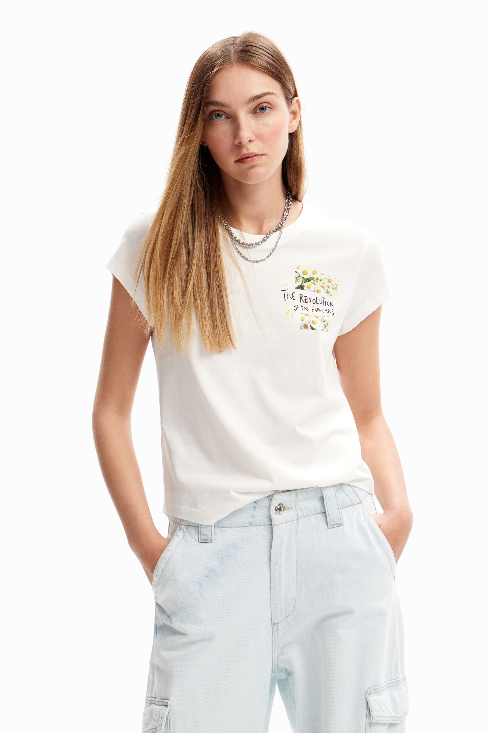 T-shirt messages fleurs